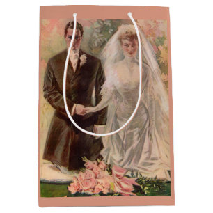 1906 Edwardiaanse bruiloft Medium Cadeauzakje