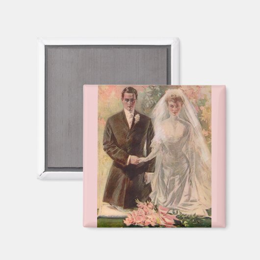 1906 Edwardian bruiloft Magneet (Voorkant / Achterkant)