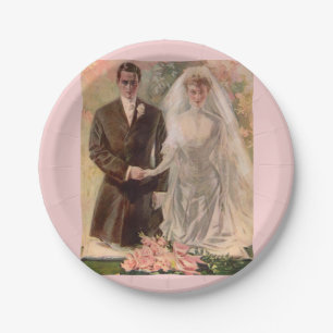 1906 Edwardian bruiloft Papieren Bordje