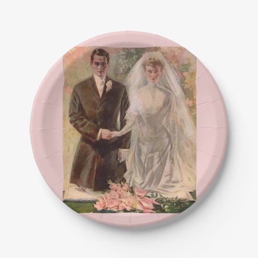 1906 Edwardian bruiloft Papieren Bordje (Voorkant)