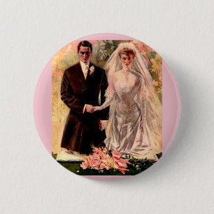 1906 Edwardian bruiloft Ronde Button 5,7 Cm