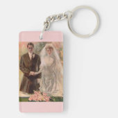 1906 Edwardian bruiloft Sleutelhanger (achterkant)