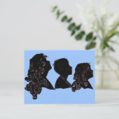 1906 familie silhouette moeder, zoon en dochter briefkaart (Staand voorkant)