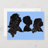 1906 familie silhouette moeder, zoon en dochter briefkaart (Voorkant / Achterkant)