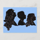 1906 familie silhouette moeder, zoon en dochter briefkaart (Voorkant)