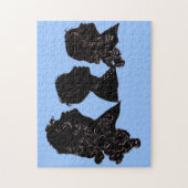 1906 moeder, zoon en dochter silhouettes legpuzzel (Verticaal)