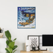 1906 Scandinavische Jultomten in Sleigh Poster (Thuiskantoor)
