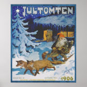  1906 Scandinavische Jultomten in Sleigh Poster (Voorkant)