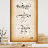 1906 TEKENINGEN VAN DE RECHTSTREEKS VLIEGTUIGMACHI POSTER (Keuken)