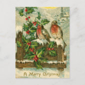  1906 vogels in sneeuwkerst feestdagenkaart (Voorkant)