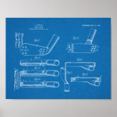 1907 Golf Club Head Patent Art Drawing Print (Voorkant)