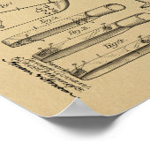 1907 Golf Club Head Patent Art Drawing Print (Hoek)