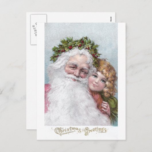 1907 Kerstman met de Kroon en het Meisje van de Feestdagenkaart (Voorkant / Achterkant)