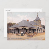 1907 Treinstation, Bayonne, NJ Vintage Briefkaart (Voorkant / Achterkant)