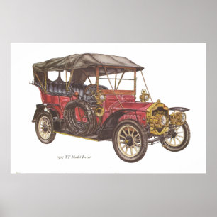 1907 TT Model Rover Automobile Poster