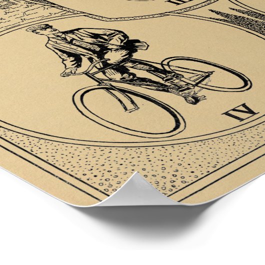 1907 Vijf fasen van fietsafdrukken Poster (Hoek)