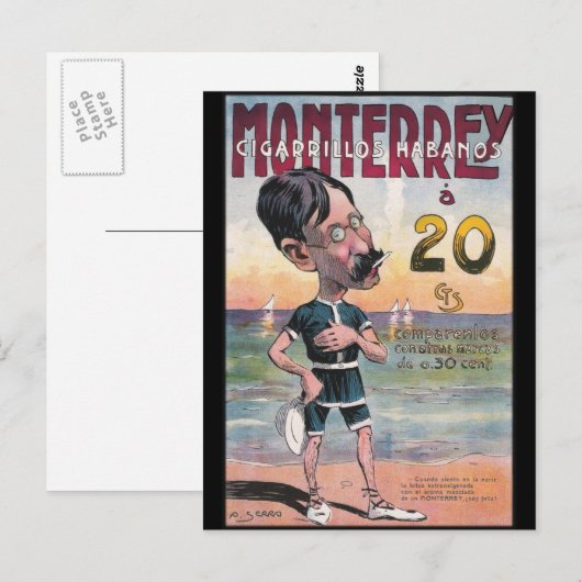 1907 Vintage Monetrrey Cigar Advertisement Briefkaart (Voorkant / Achterkant)