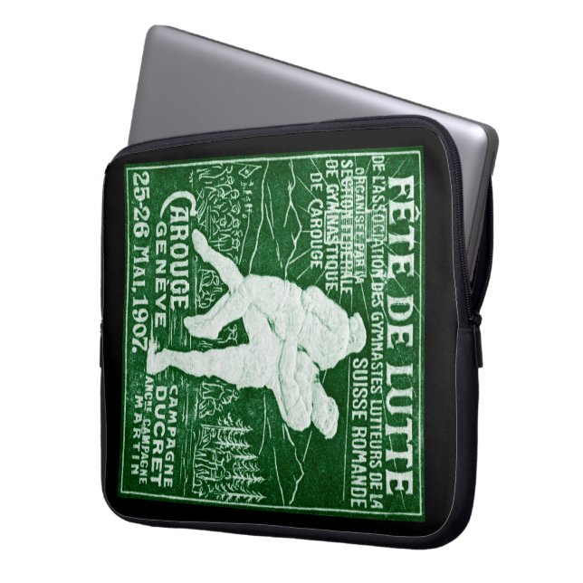 1907 Zwitsers worstelen Laptop Sleeve (Voorkant Links)