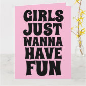 19080S MEISJES WILLEN GEWOON PLEZIER VERJAARDAG KA KAART (Gele Bloem)