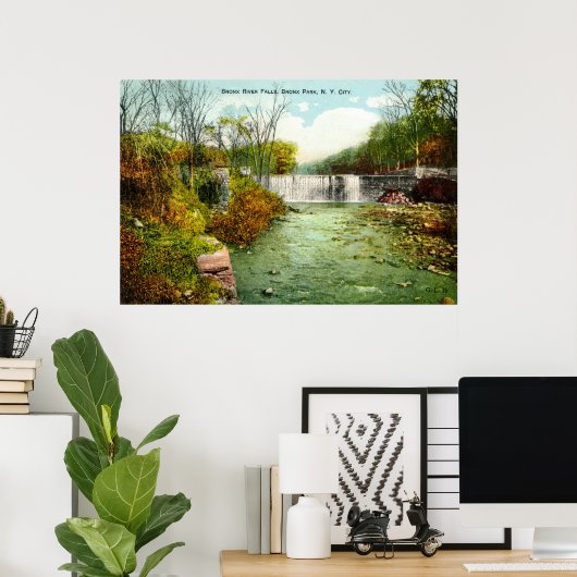 1908 Bronx River Herfsten, Bronx Park, New York Ci Poster (Thuiskantoor)