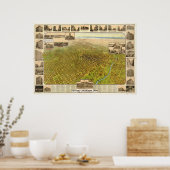 1908 Denver CO Birds Eye Uitzicht Panoramic Map Poster (Keuken)