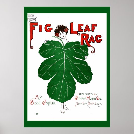  1908 Fig Leaf Rag Sheet Music Hoesje Copy Poster (Voorkant)