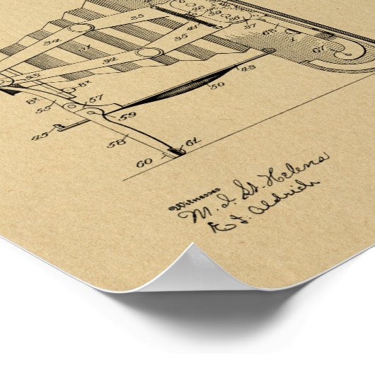 1908 Folding Camera Patent Art Drawing Print (Hoek)