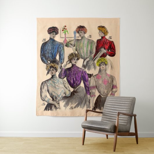 1908 Gimbels dames blouses taille no. 1 Wandkleed (In situ)