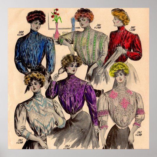 1908 Gimbels dames blouses waïst nr. 1 Poster (Voorkant)