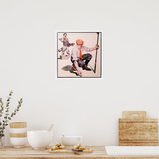 1908 Golf-Waterverf afdrukken Poster (Keuken)