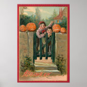  1908 Halloween Boys and Pumpkins Poster (Voorkant)