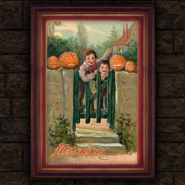  1908 Halloween Boys and Pumpkins Poster