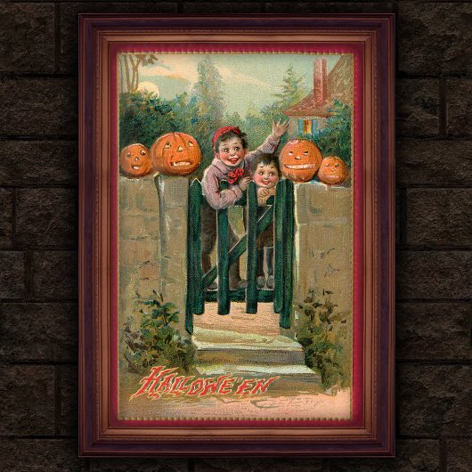  1908 Halloween Boys and Pumpkins Poster