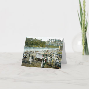 1908 Healdsburg, CA Russische Rivier Scène Bedankkaart