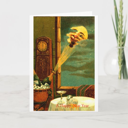 1908 het Nieuwjaar van Champagne Feestdagen Kaart (Voorkant)