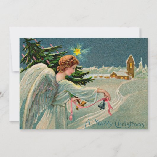 1908 Kerstengel Prettig Kerstfeest Feestdagenkaart (Voorkant)