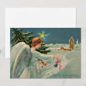 1908 Kerstengel Prettig Kerstfeest Feestdagenkaart (Voorkant / Achterkant)