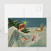 1908 Kerstengel Prettig Kerstfeest Feestdagenkaart (Voorkant / Achterkant)