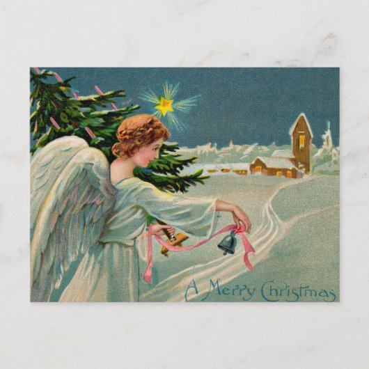 1908 Kerstengel Prettig Kerstfeest Feestdagenkaart (Voorkant)