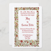  1908 Kleurrijke Bloemen & Bladerwerk Bruiloft Kaart (Voorkant / Achterkant)