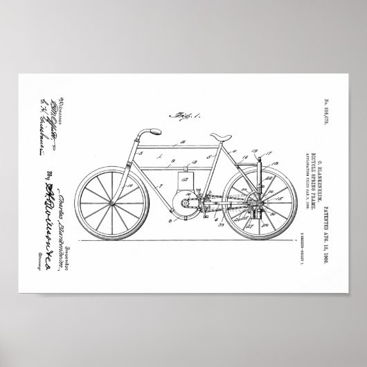 1908 Lijst voor fietspatroon — Kunstafdrukken Poster (Voorkant)