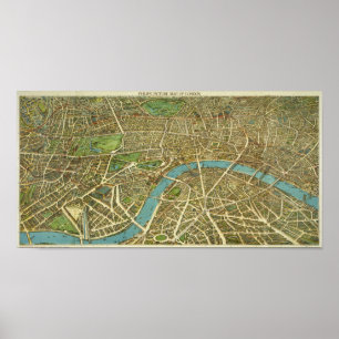 1908 London  Map Poster
