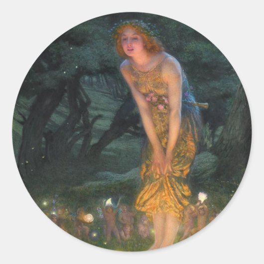 1908, Midzomernacht door Edward Robert Hughes Ronde Sticker (Voorkant)