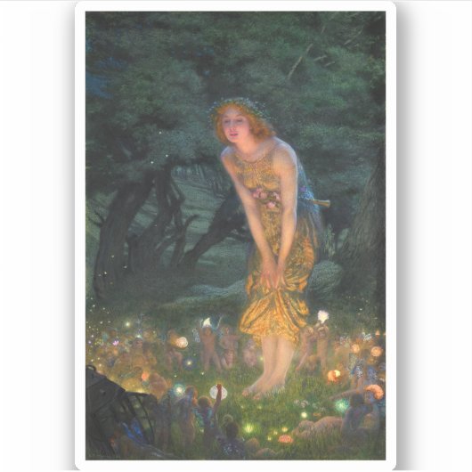1908, Midzomernacht door Edward Robert Hughes Sticker (Voorkant)
