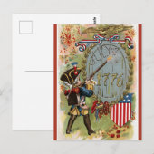  1908 Patriottisch Vierde juli Briefkaart (Voorkant / Achterkant)