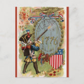 1908 Patriottisch Vierde juli Briefkaart (Voorkant)