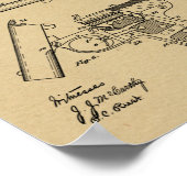 1908 Pistool Kunsttekening waarschuwingspatroon Poster (Hoek)