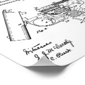 1908 Pistool Kunsttekening waarschuwingspatroon Poster (Hoek)