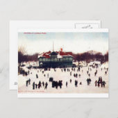 1908 skating in Lincoln Park, Chic Briefkaart (Voorkant / Achterkant)