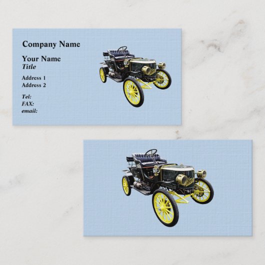 1908 Stanley Steamer Motor Car Visitekaartje (Voorkant / Achterkant)